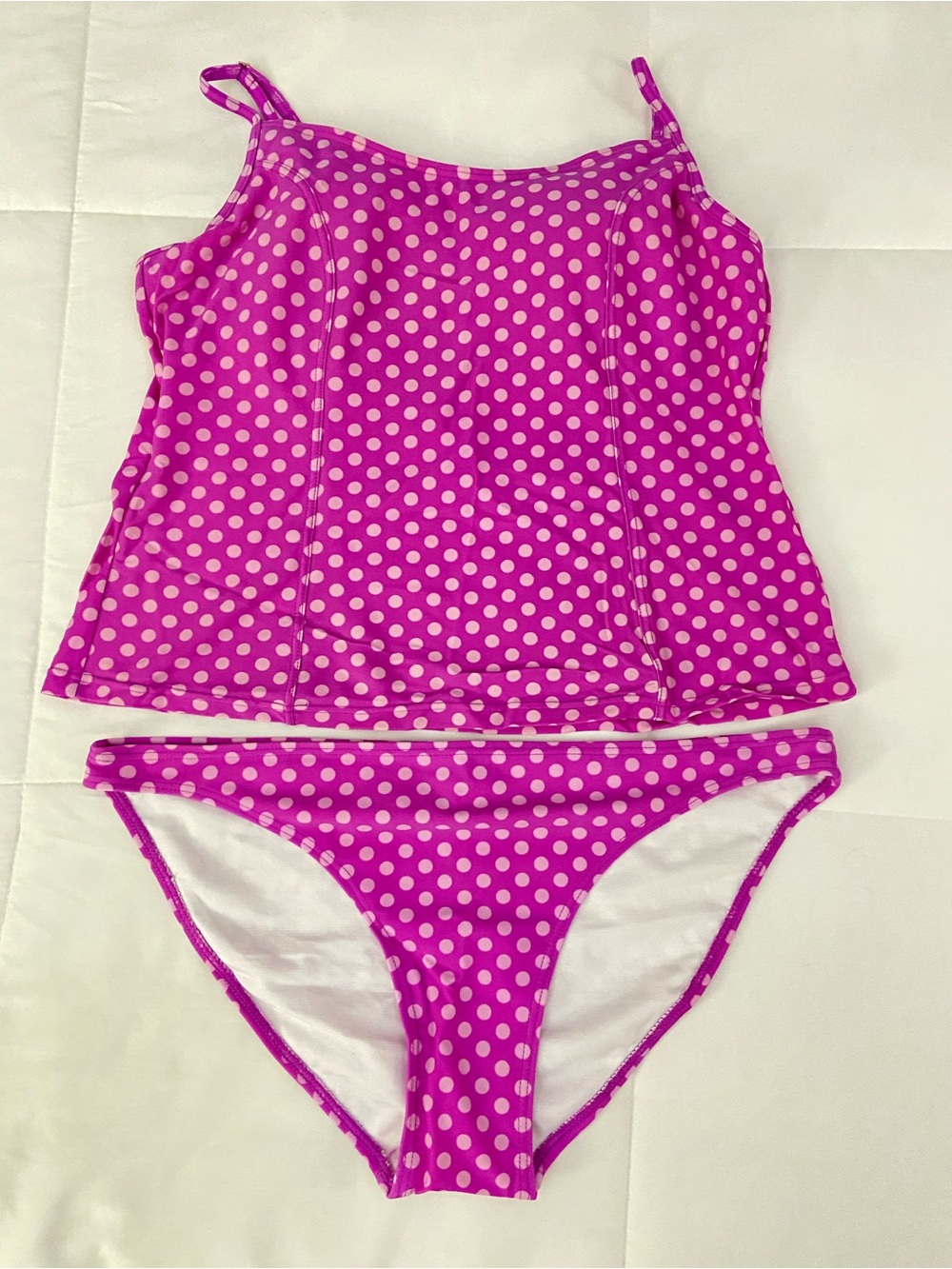 Pink & Purple Polka Dot Tankini Swim Set - Women's